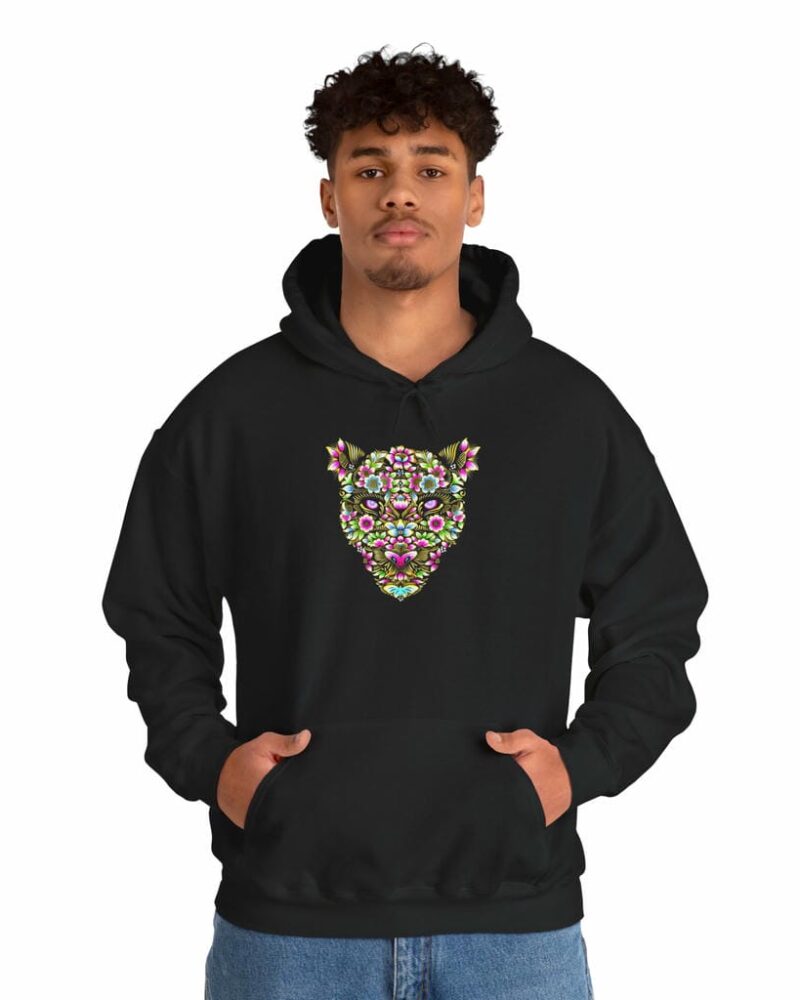 Floral Multicolour Lion Face Hoodie - Unisex