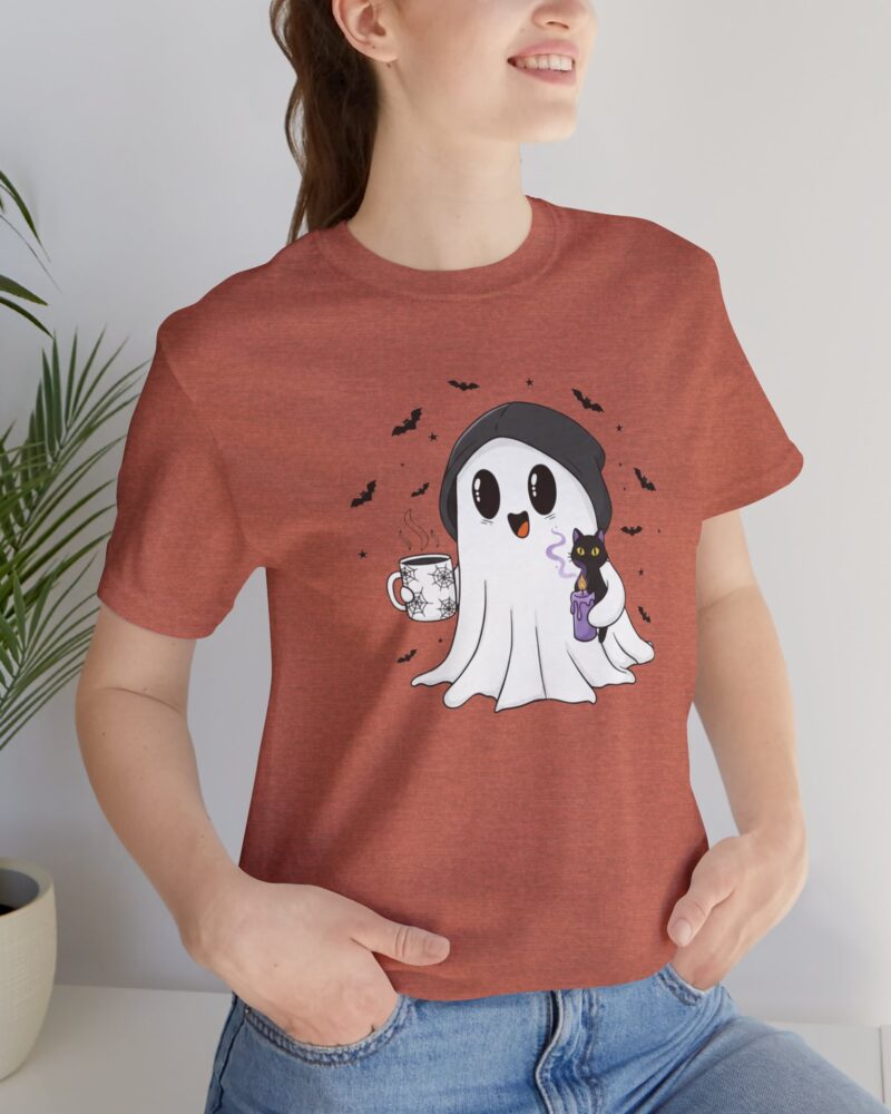 Cat Ghost Halloween T-shirt - Unisex